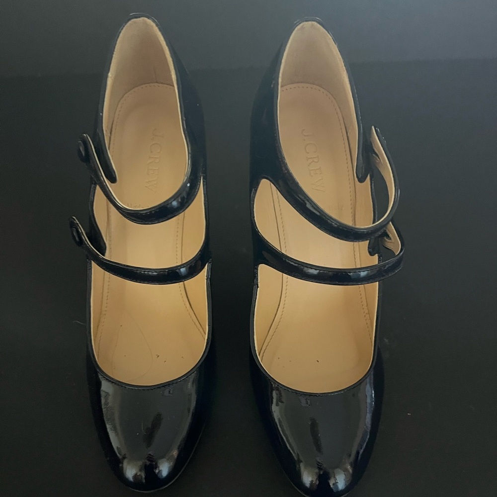 J. Crew patent leather Mary Jane heels I Color: navy blue I Size: 8.5